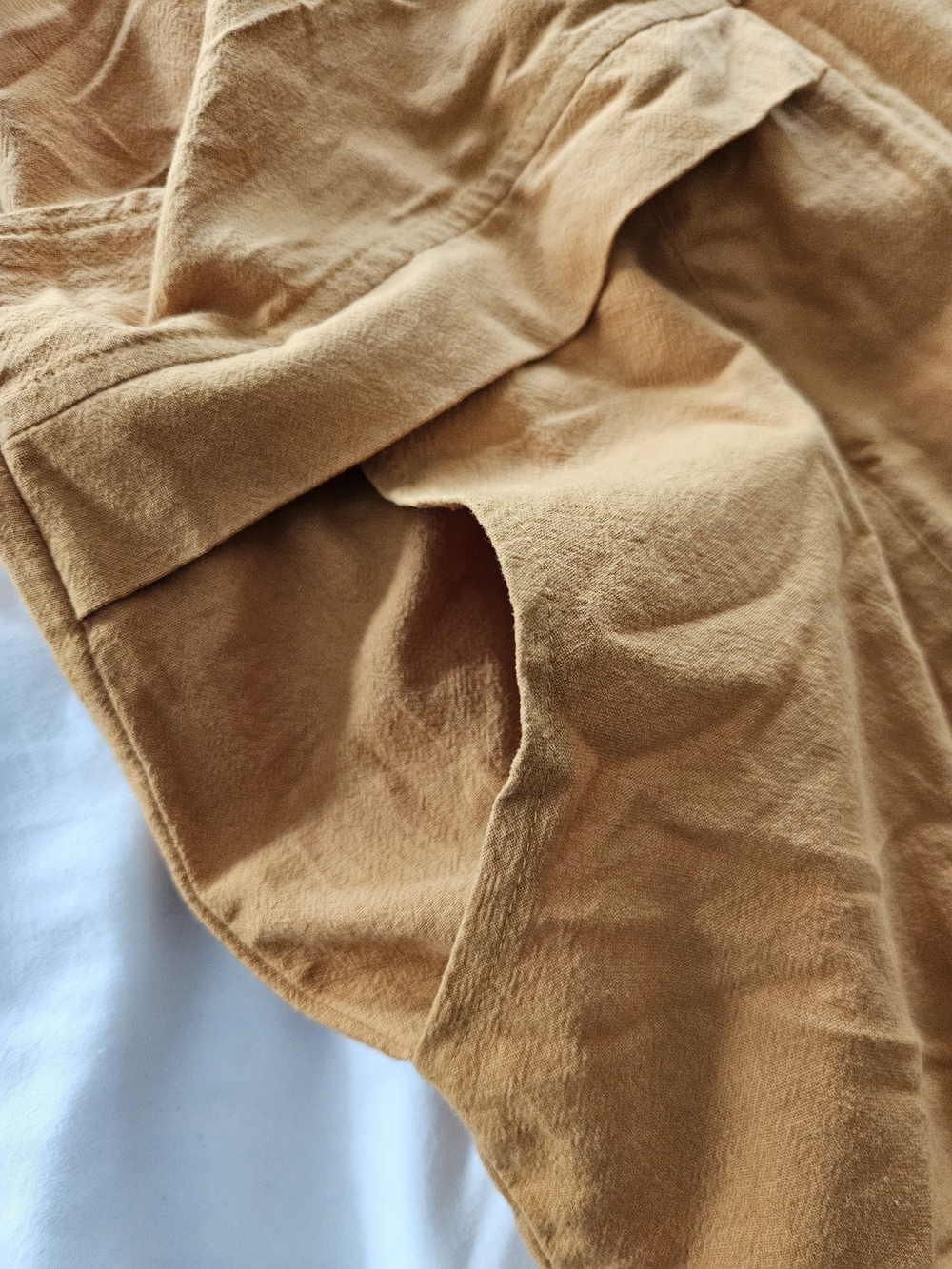Ochre/Orange Women's Linen-Blend Overalls - Picture 4 of 8